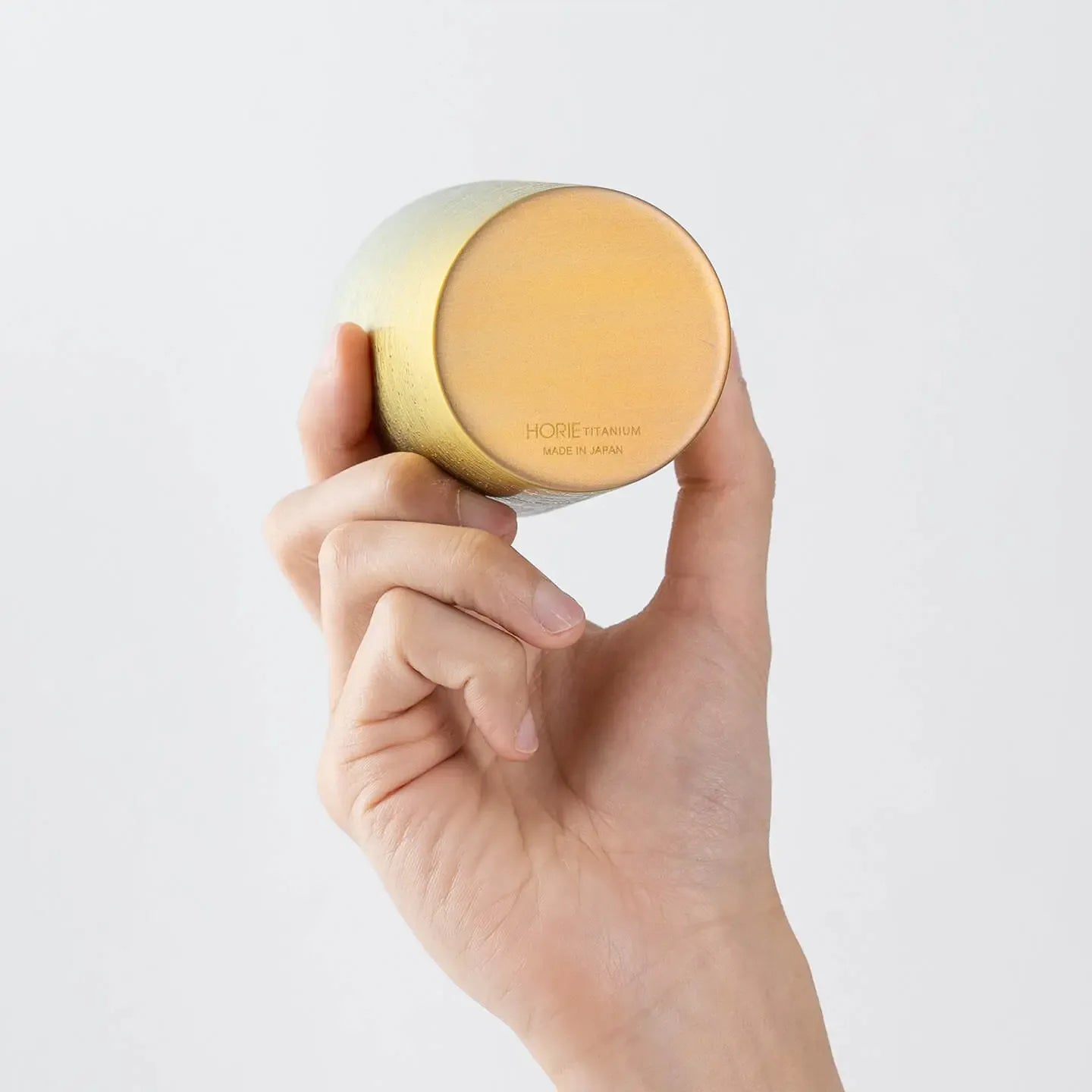 Bottom view of double-walled titanium tumbler – made in Japan, hypoallergenic and rust-resistant