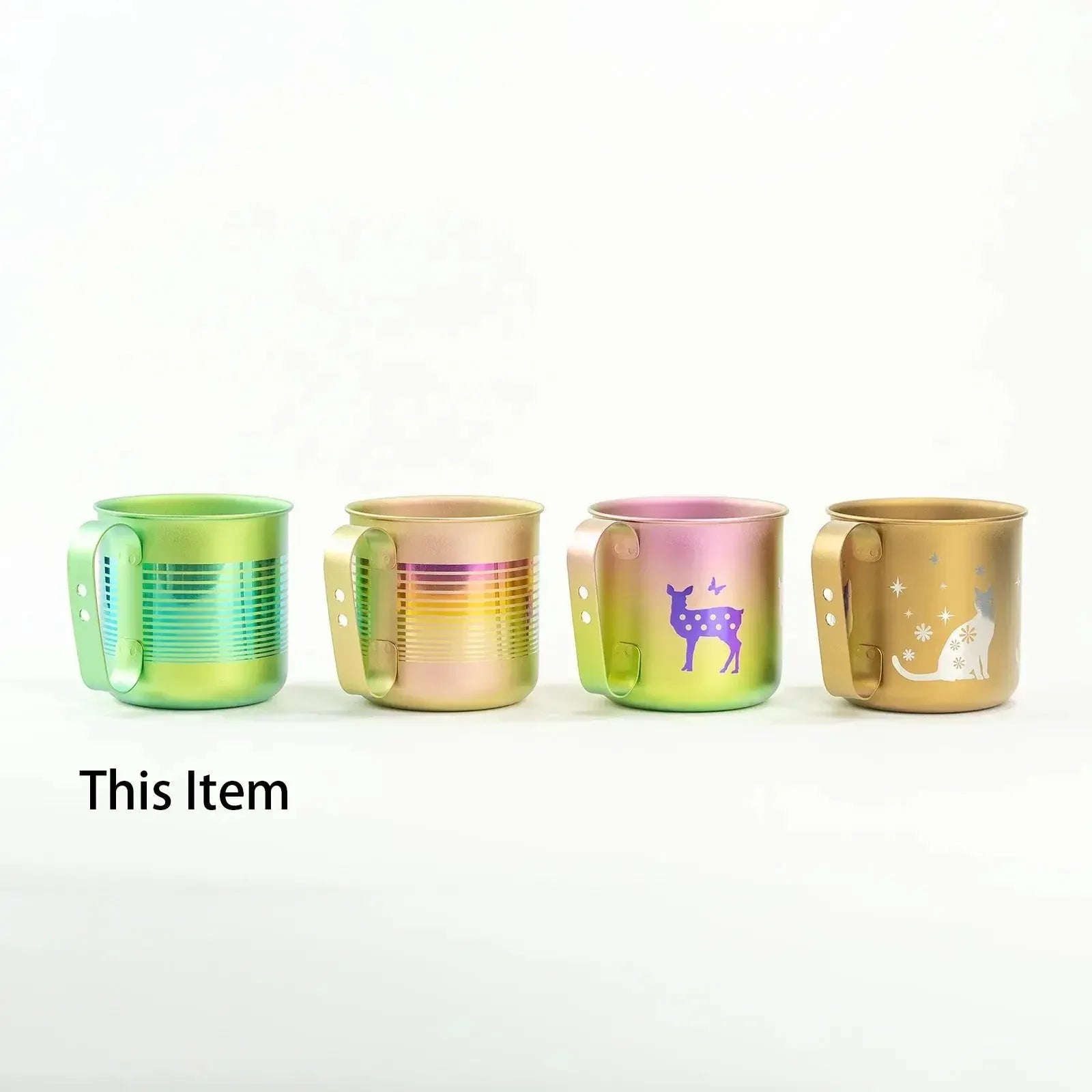 HORIE Pure Titanium Mug – 320ml Green Stripe HORIE