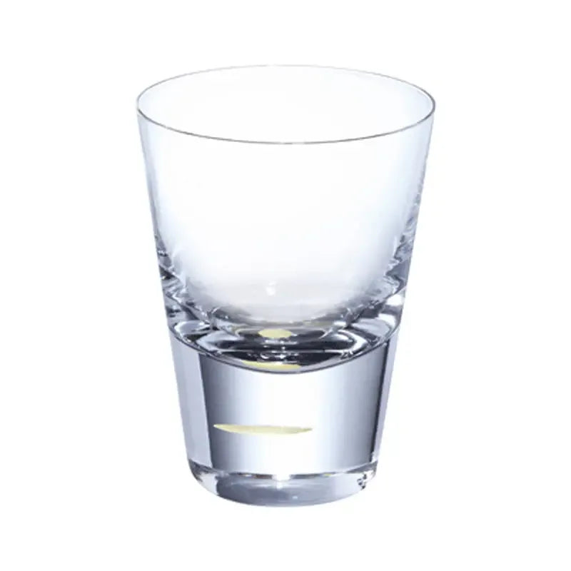 front view of suntory x sghr tsukimi rock glass handmade in japan