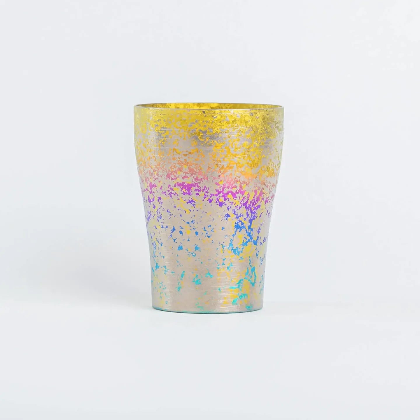 Front view of the HORIE Taiko Series 250ml Rainbow Titanium Tumbler.
