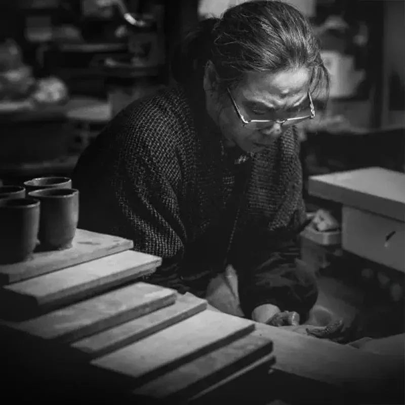 Shigaraki Whisky Rock Glass Pair – Kouka Glaze by Tani Hiroyama Kiln Suntory