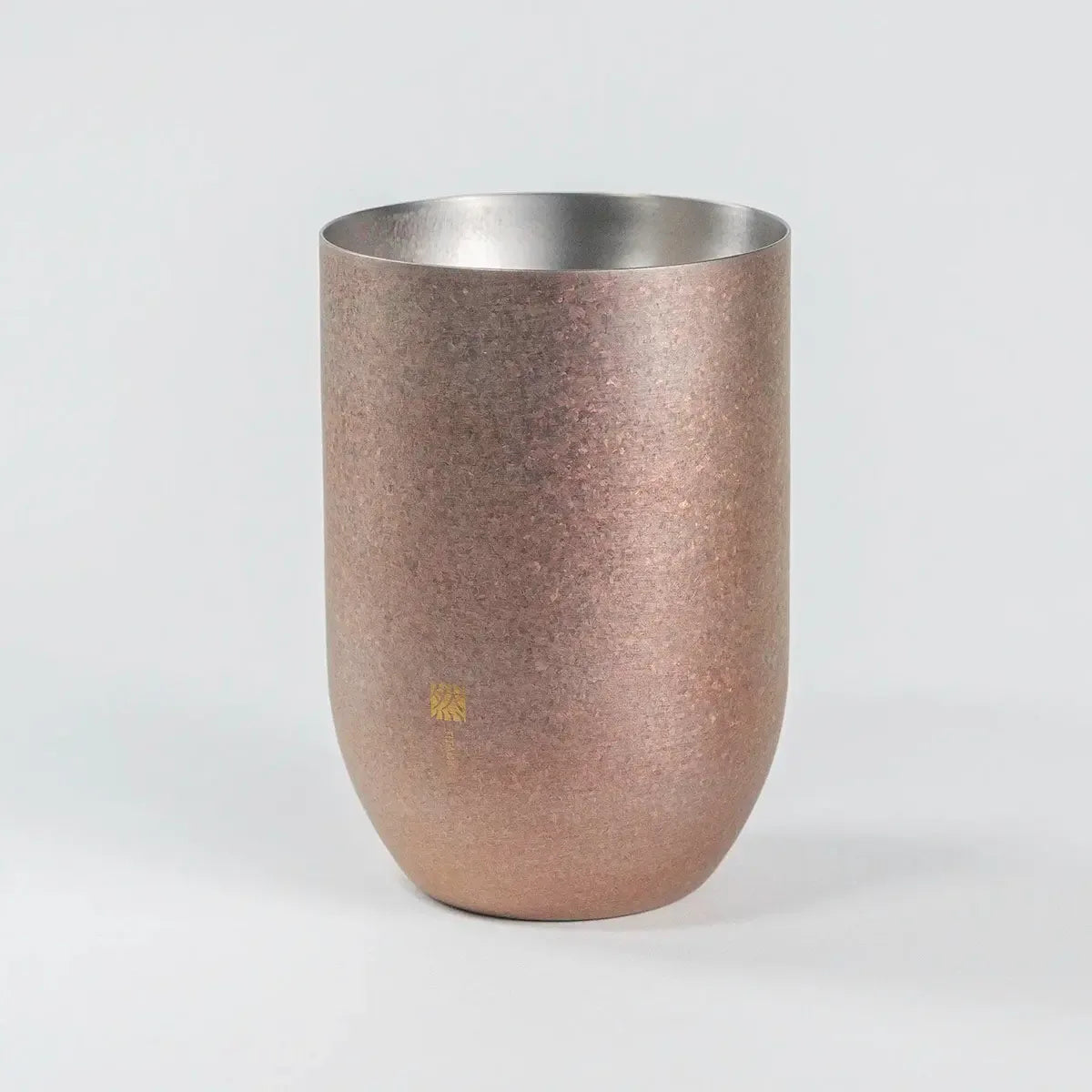 Front view of the HORIE Zen Series 400ml Double-Walled Titanium Tumbler in silver, showcasing its sleek and minimalist design.