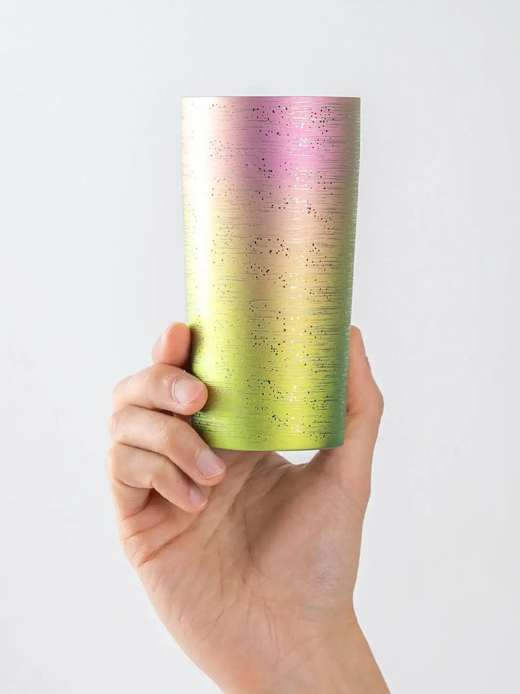 horie-ryo-aurora-pink-tumbler-front-in-hand