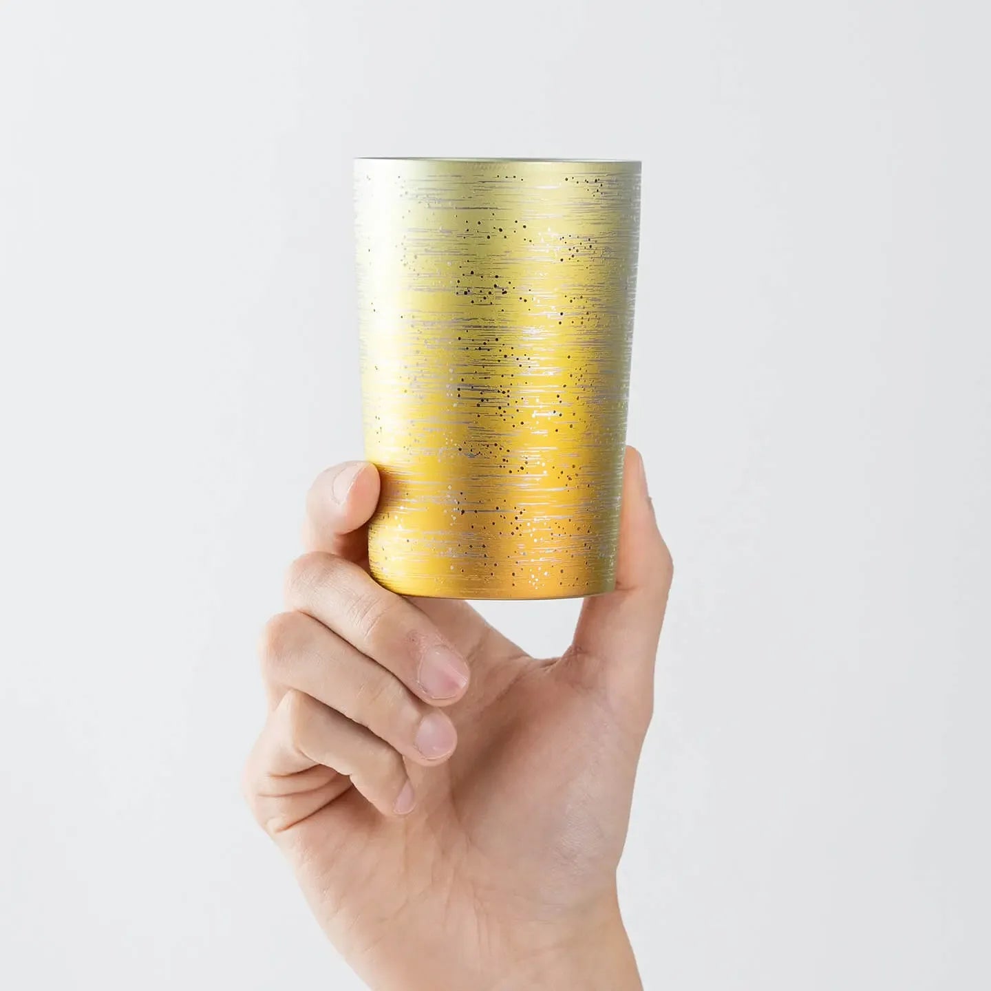 Close-up of HORIE Ryo titanium tumbler texture – ideal for gifting or daily use