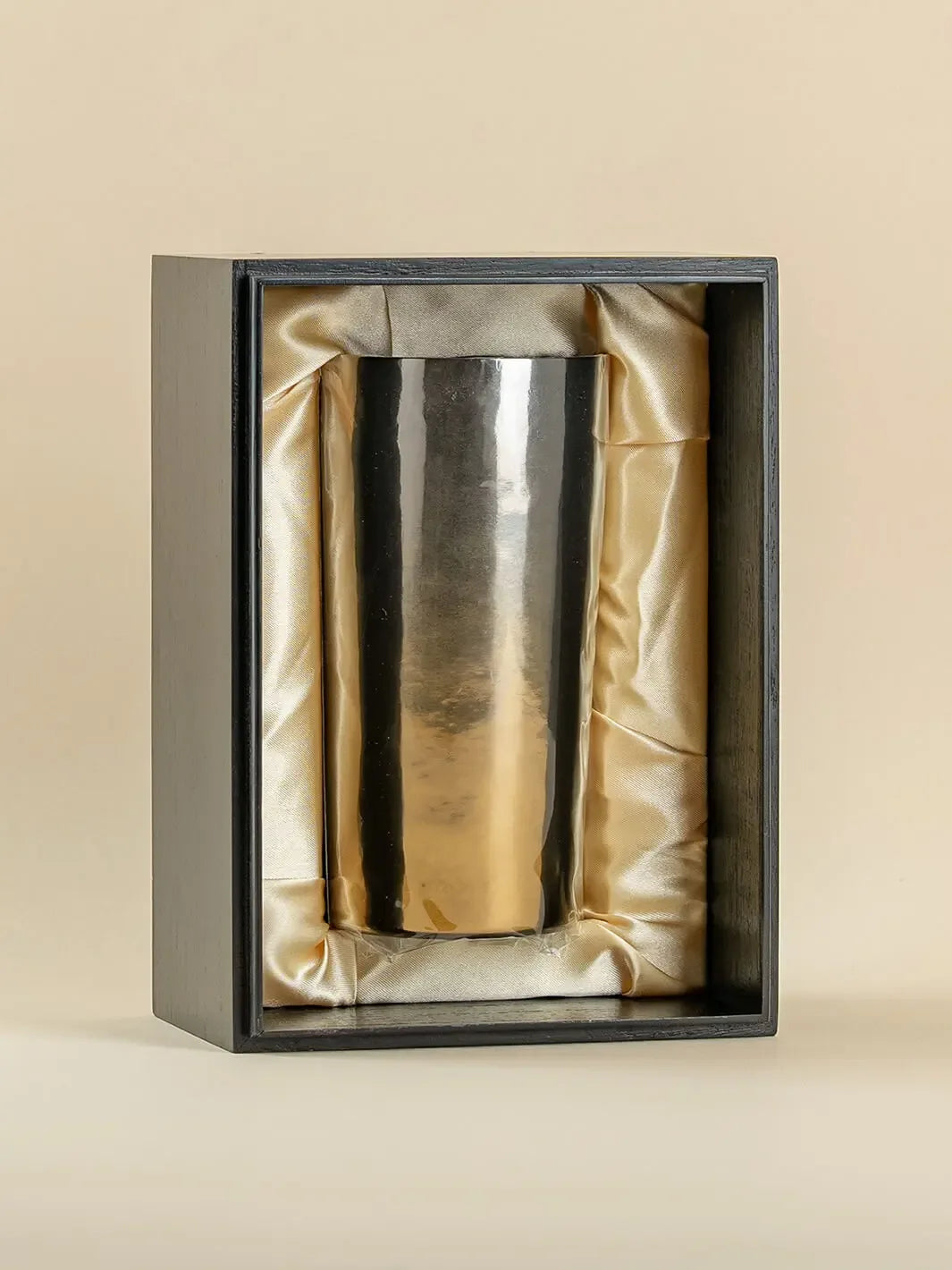 HORIE Saiko gold-silver titanium tumbler (350ml) with traditional kiri wood gift box