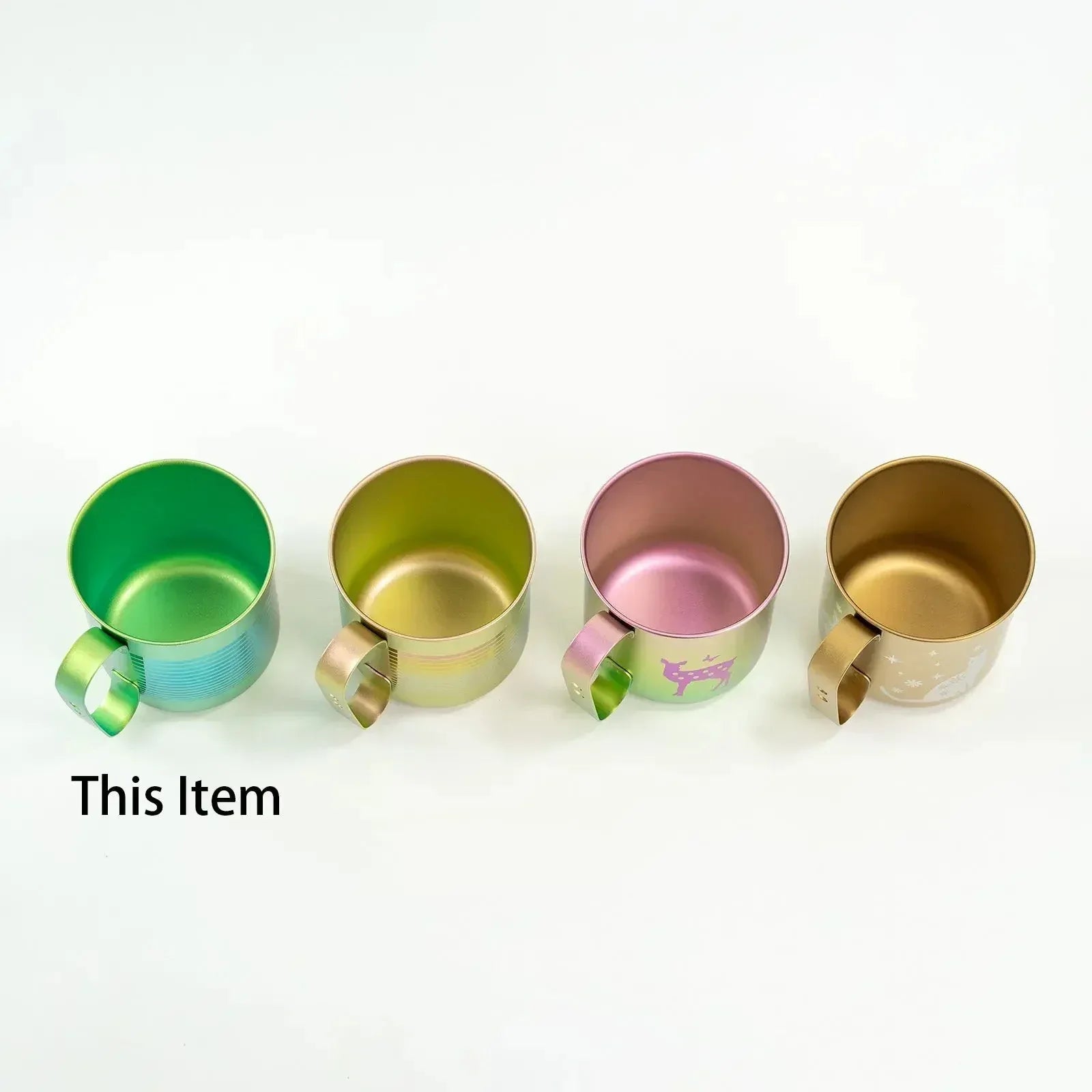 HORIE Pure Titanium Mug – 320ml Green Stripe HORIE