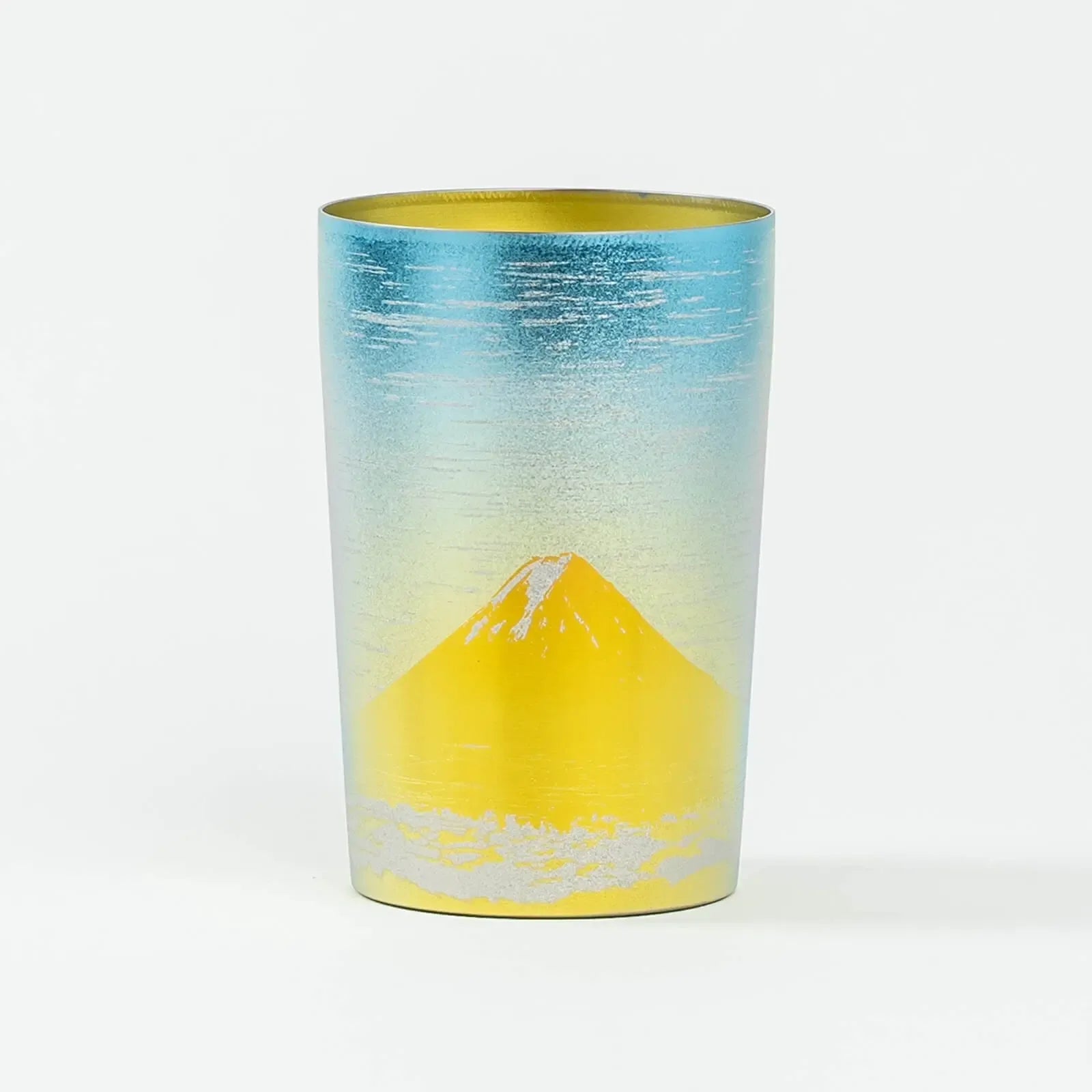 Front view of HORIE Gold Fuji double-walled titanium tumbler – 270ml