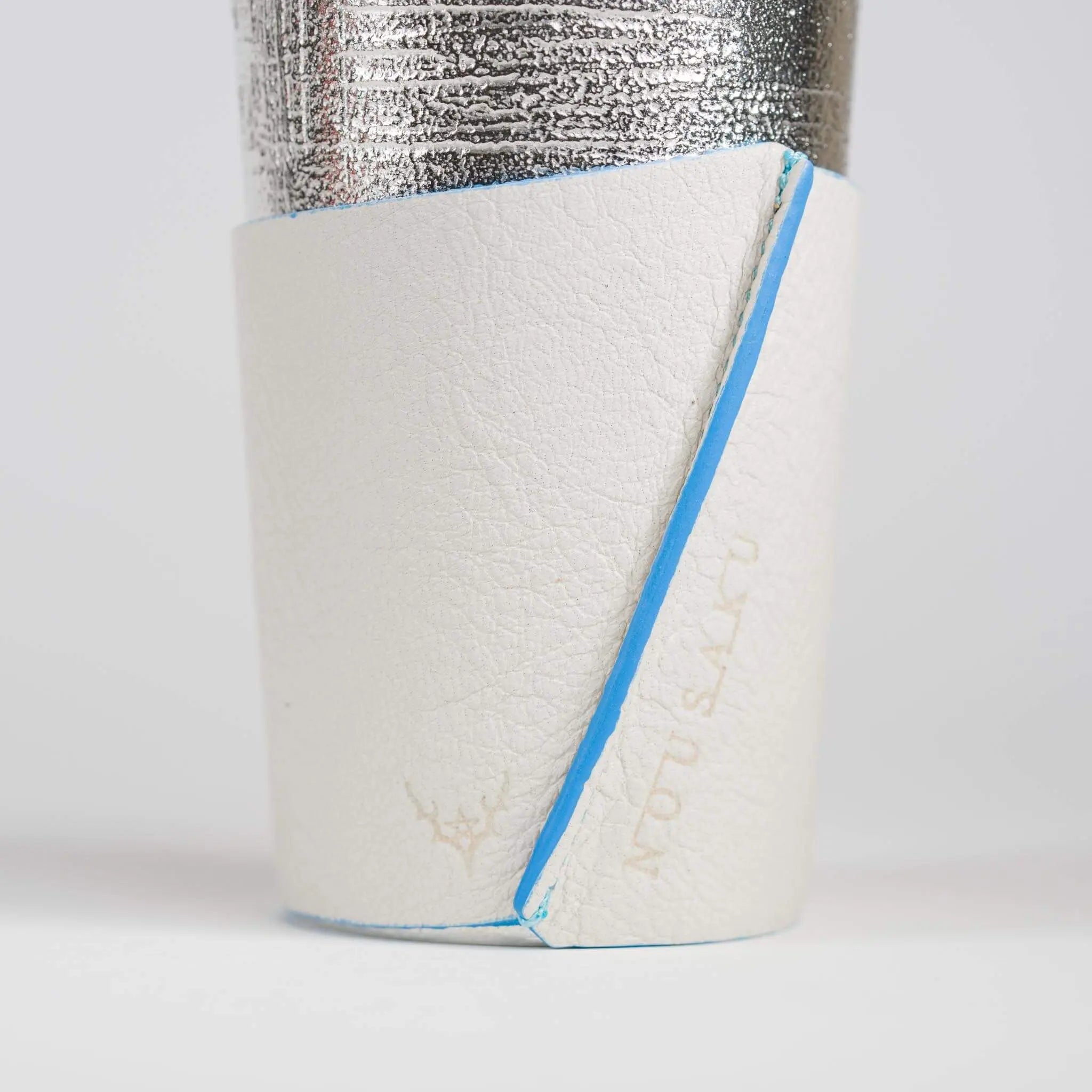 Nousaku Tin Beer Tumbler Set - Birch Bark Texture & Leather Sleeves KyotoLux