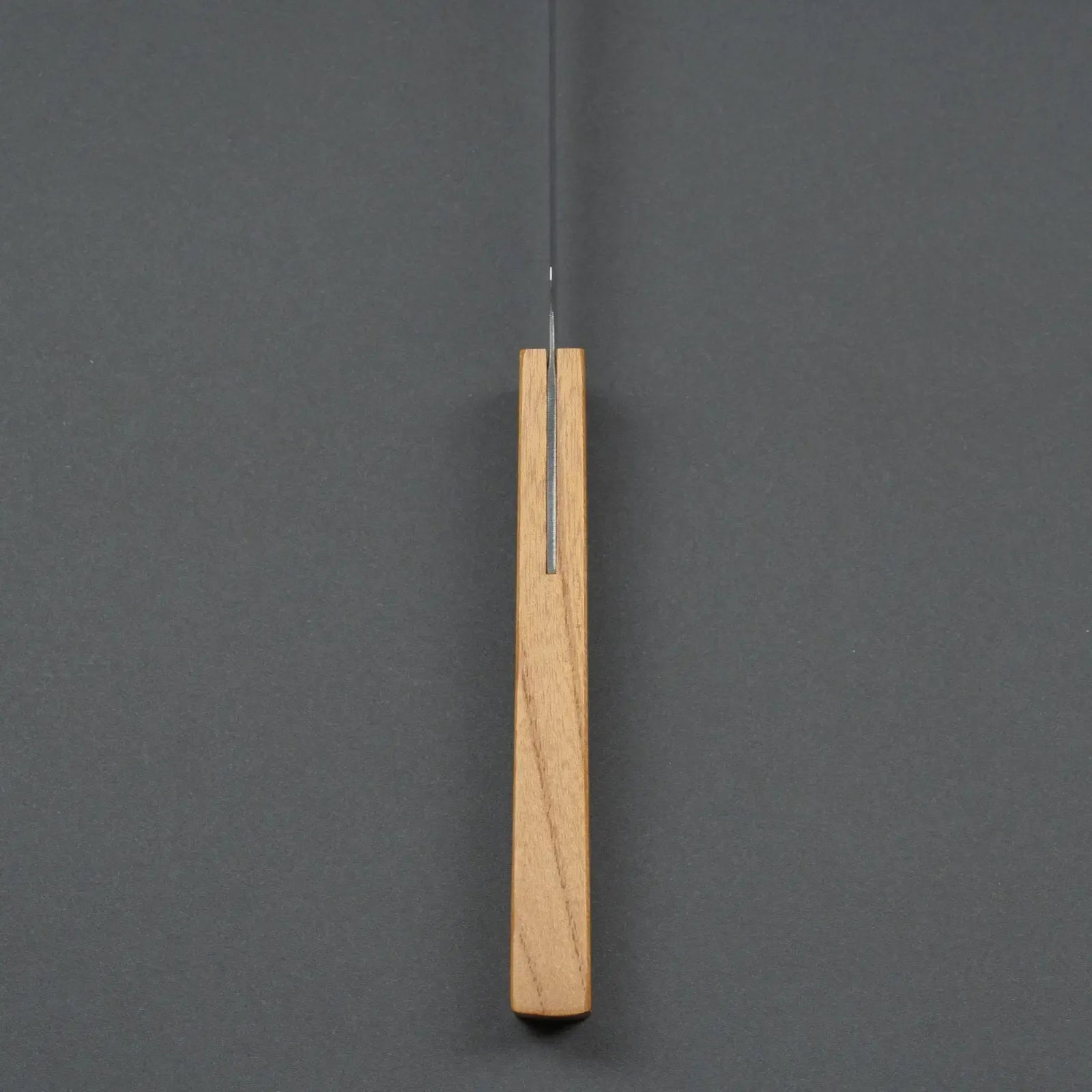 Seamless fit between stainless blade and zelkova wood handle