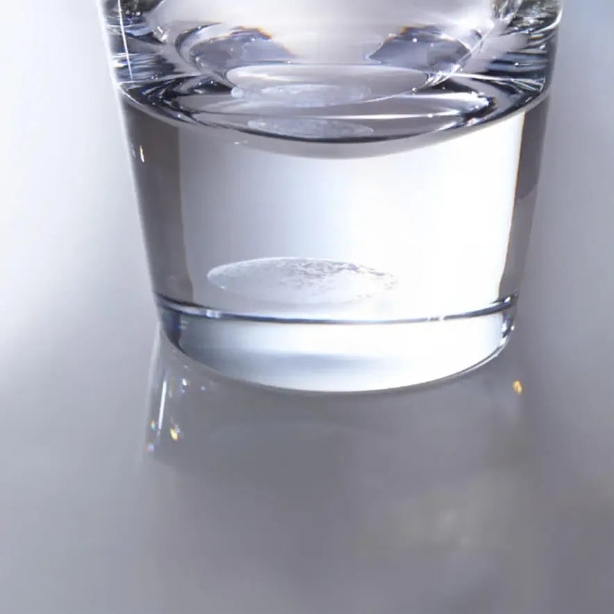 close up of white moon design at the bottom of suntory x sghr kasumizuki rock glass