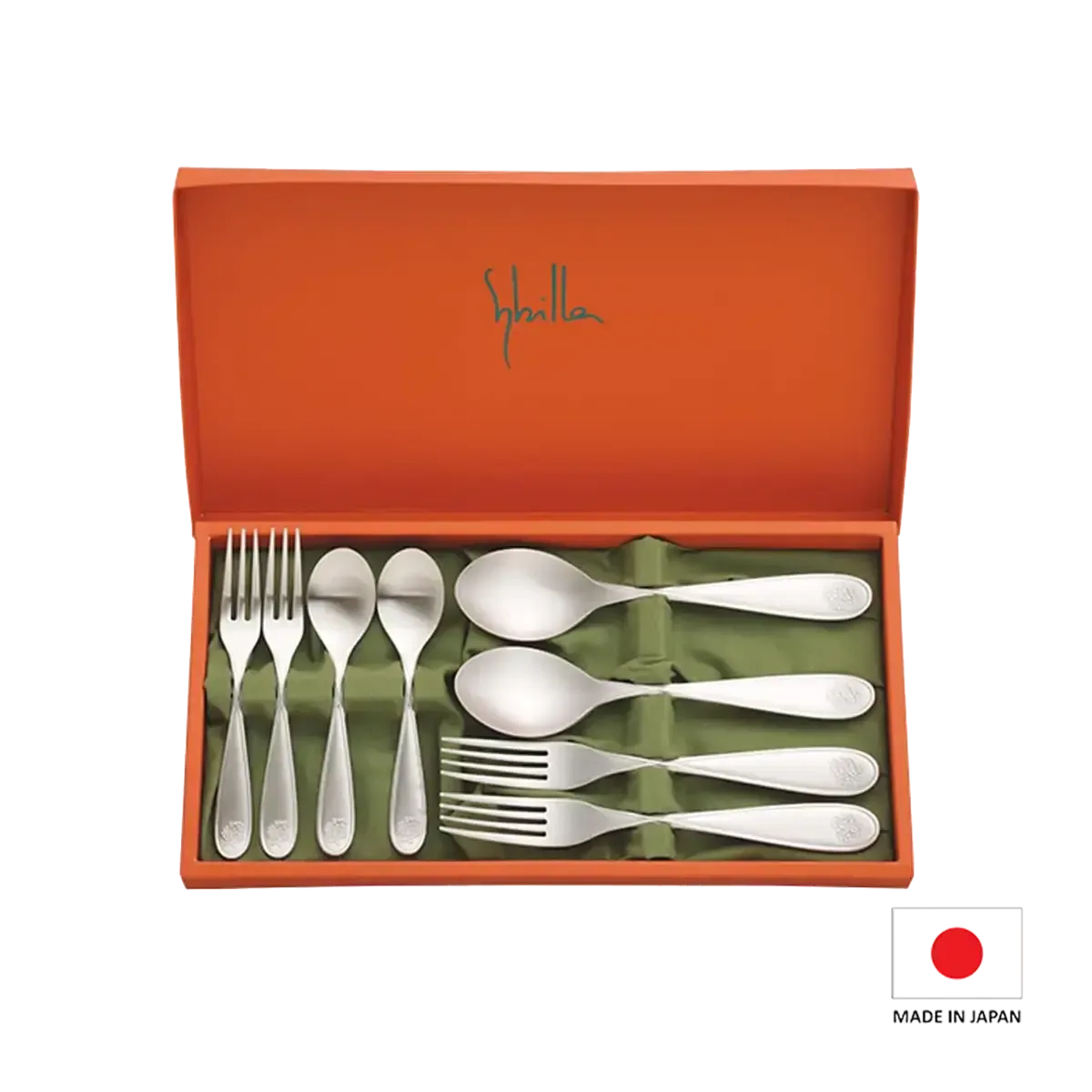 SYBILLA 8-Piece Spoon and Fork Set - High-Quality Japanese-Made Stainless Steel Cutlery
