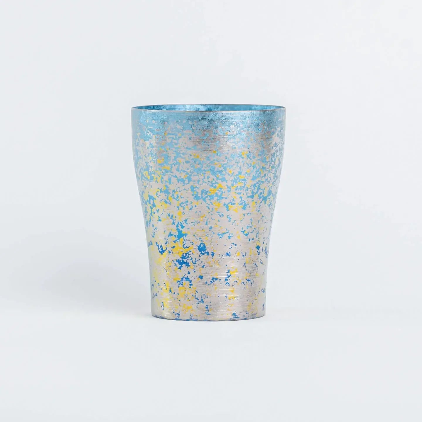 Blue titanium tumbler from HORIE Taiko Series, 250ml, front view
