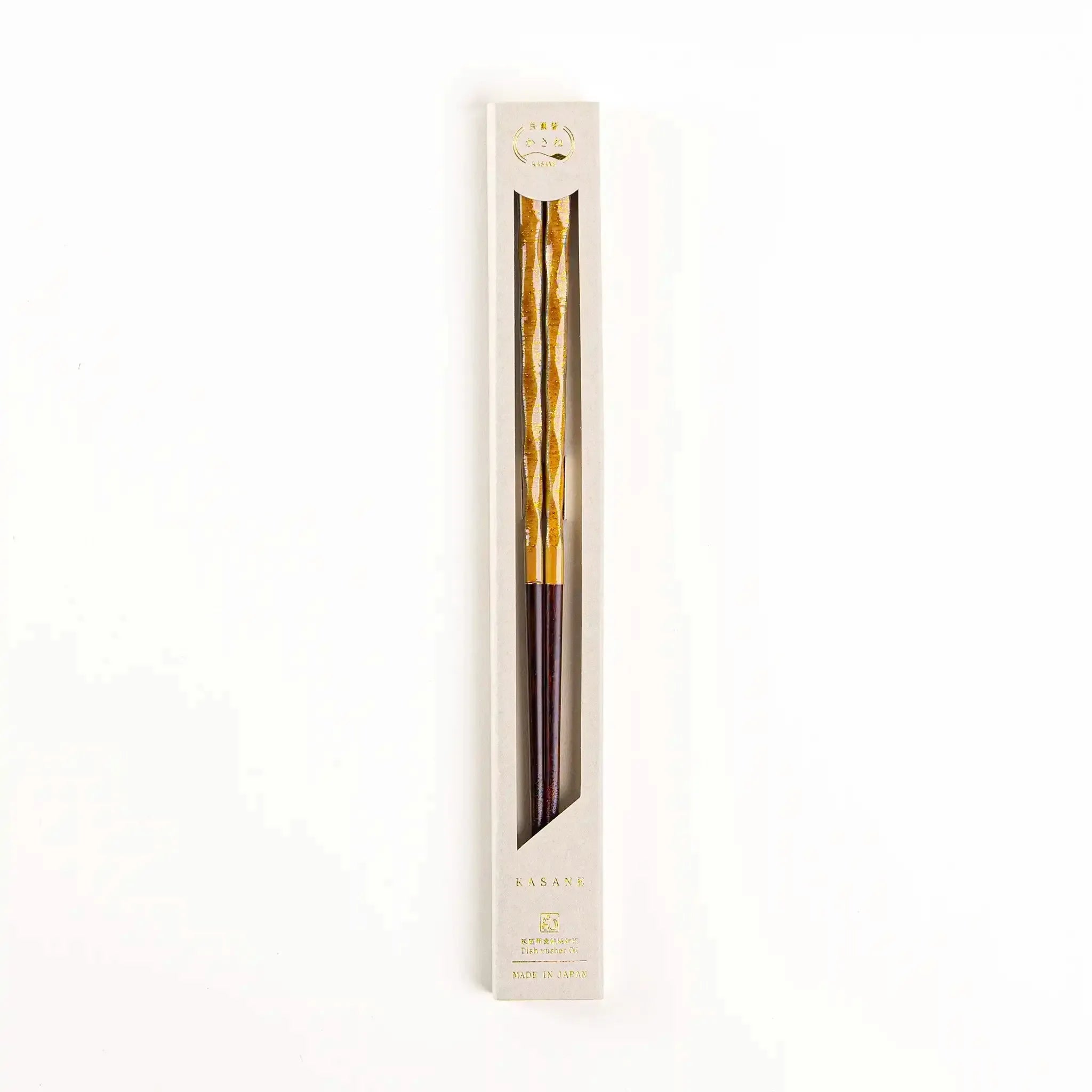 Beige Wakasa lacquer chopsticks, dishwasher-safe and 23cm (9.1in) in length.